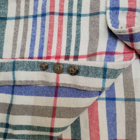 Vintage Boston Traders Button Shirt Large 23x31 Blue Pastel - Picture 12 of 12